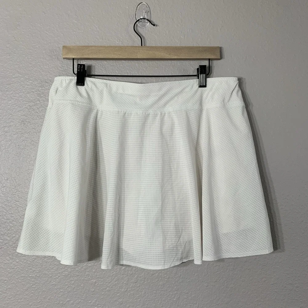 Prince Women's Ivory Check Print‎ Tennis Skirt Size XL Pickleball Builtin Shorts